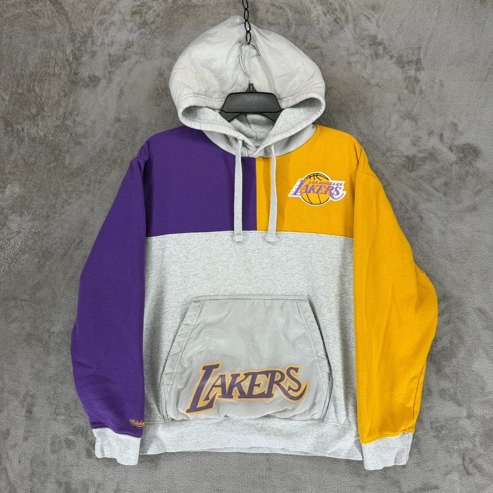 Los Angeles Lakers Mitchell & Ness Hoodie Mens M Colorblock NBA Basketball EUC